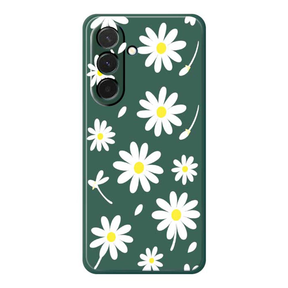 For Samsung Galaxy A36 5G Case White Daisy Pattern Printing Straight Edge TPU Phone Back Cover