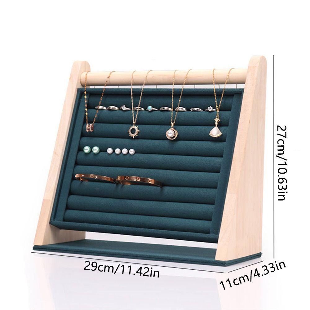 Wood Jewelry Organizer Holder Multi-layers Necklace Shelf Rustic Ring Display Stand  Craft Show
