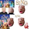 Sing2 Rossi Pig Mask | Adult Latex Headgear | Angry Expression Cosplay