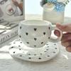 Love Heart Ceramic Coffee Mug & Saucer Set