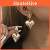 2023 Trendy Gold Heart Earrings Stylish Zinc Alloy Womens Fashion Winter