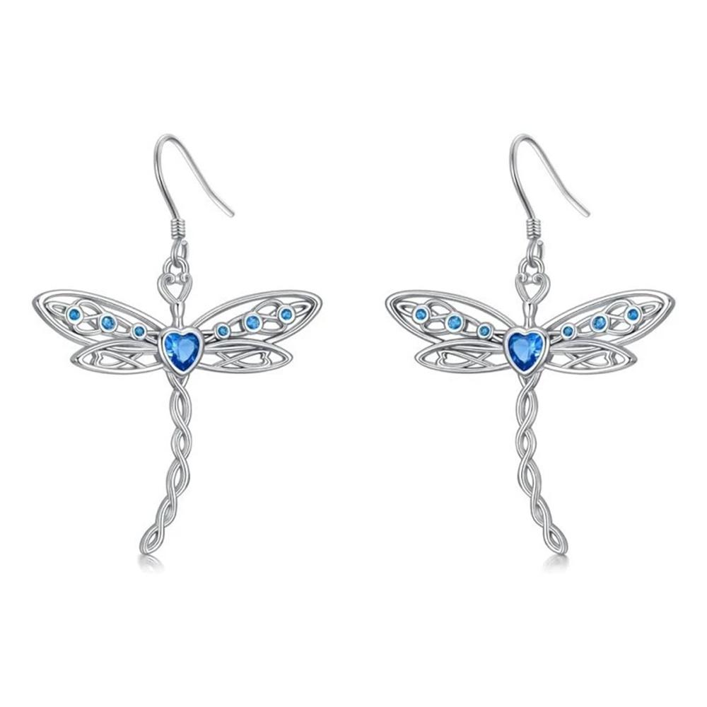 Шарм Женские Стрекоза Животное Серьги-подвески Милые Модные Свадебные Серебристый Цвет Свисающие Свадьба Для Женщин