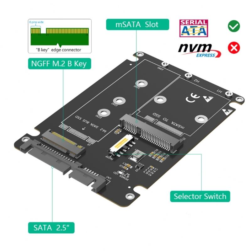 M.2 NGFF Msata SSDs To 2.5inch SATA3.0 M.2 SSDs Hard Disk Case Enclosure Protective Case for 2230 2242 2260 2280