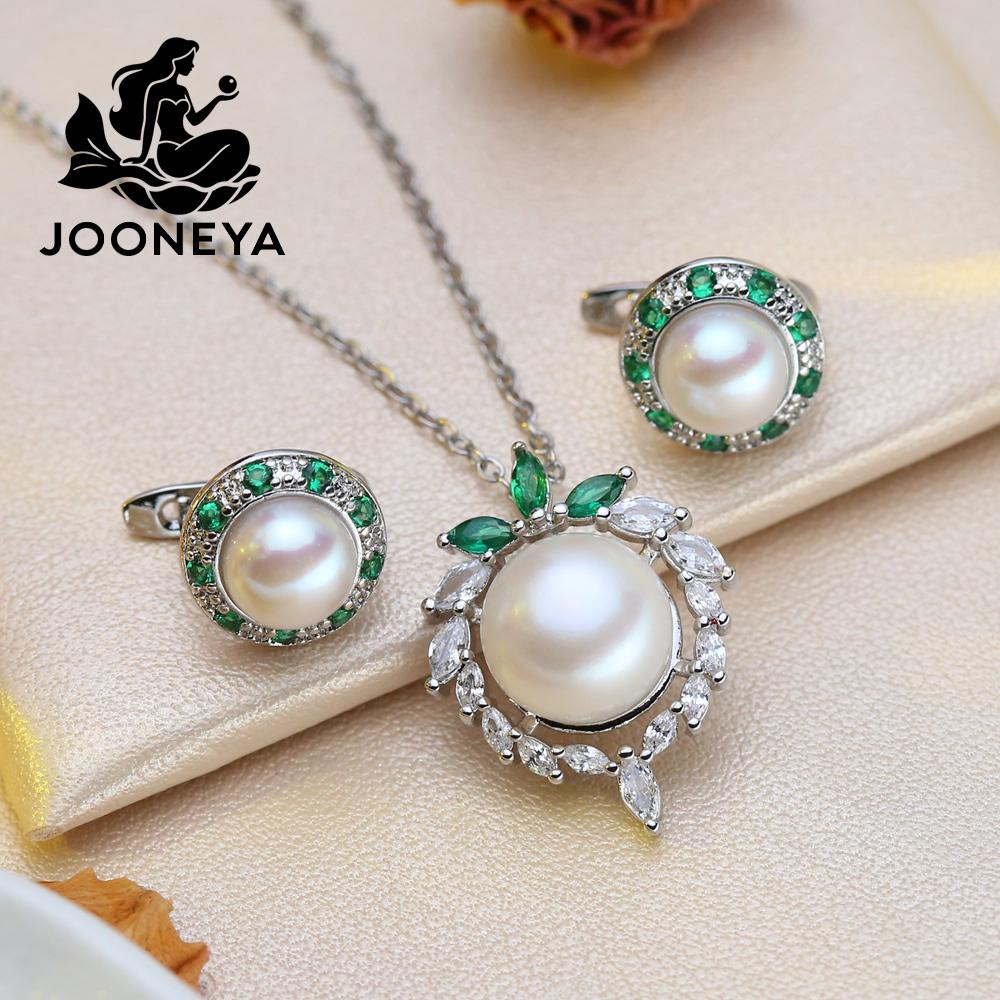 Fashion Leaves Leaf Necklace Earings Freshwater Pearl Jewelry Sets For Women Freshwater Pearl Necklace Pearl Earrings
