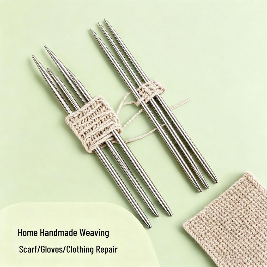 Rust-Proof Stainless Steel Double-Ended Knitting Needles for Handmade Dolls, Scarves, and Sweaters