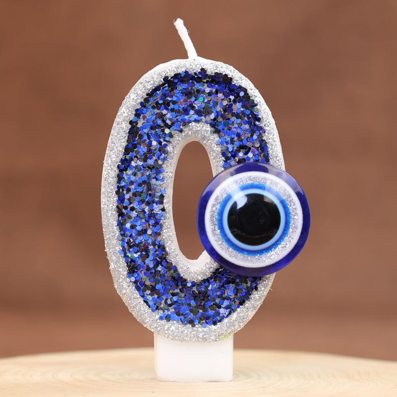 

Цифровая свеча для торта на день рождения, украшение для вечеринки, ручная работа, сделай сам, цифровая свеча, дьявольский глаз 0