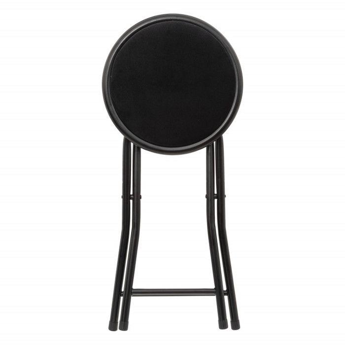 Atmosphera "Mélissa" Velvet Folding Stool - Black - Pack of 1