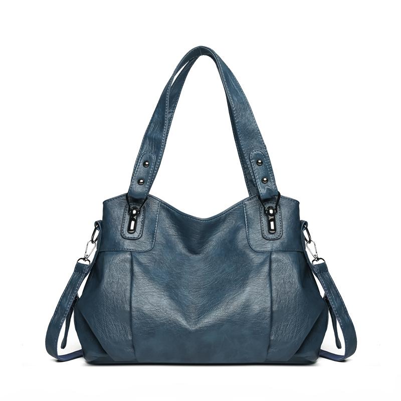 Vintage Women's Handbag Large Capacity Soft Leather Shoulder Bag Mother Bag