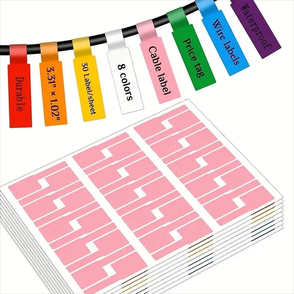 Wasserdichte Kabelkennzeichnungsetiketten zum Beschriften Selbstklebende Schnuretiketten Handschriftliche Beschriftung 8 Farben Etikettensticker Drahtetiketten