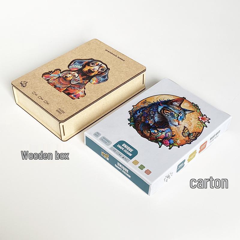 Irregular Animal Wooden Jigsaw Puzzle - Christmas Reindeer Toy