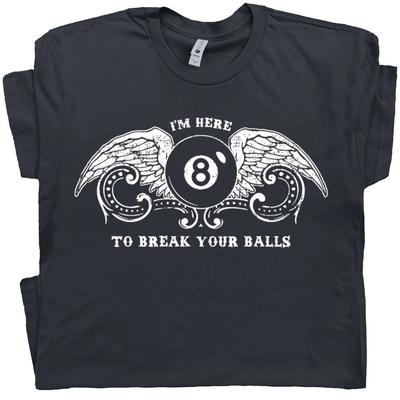 Billard T-Shirt Pool Team Acht Neun Ball Snooker Grobes Spiel Liga Männer Frauen
