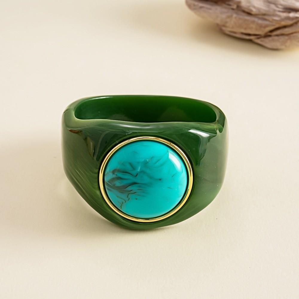 Europe American Style Acrylic Bangle Smudging Retro Hand Ring Cute Irregular Wide Bracelet Girls