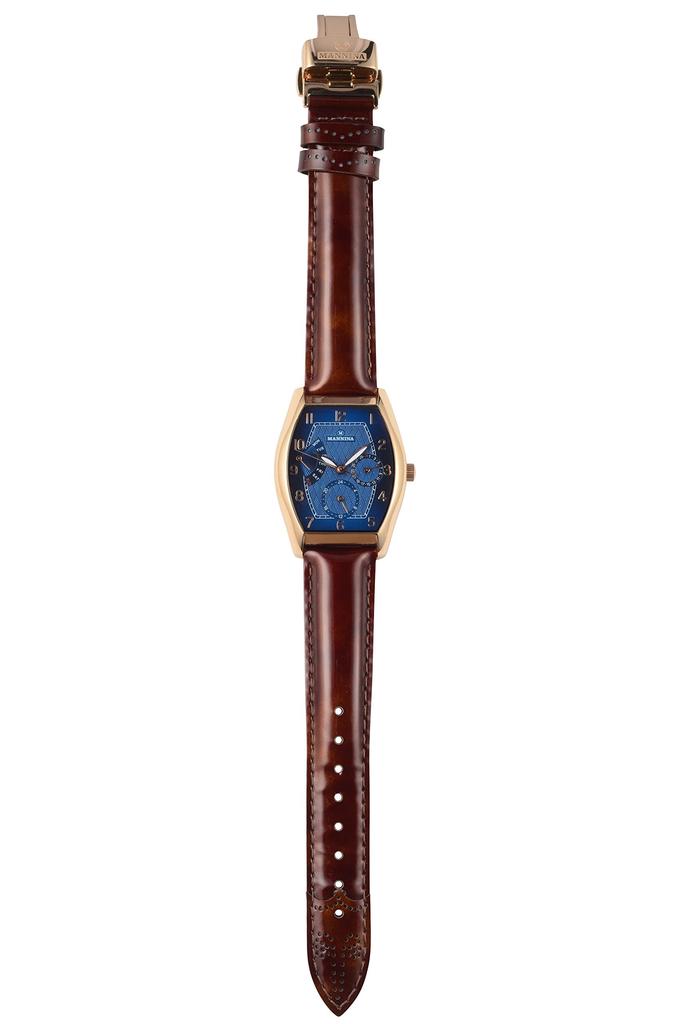 Mannina Officially Imported MNN003-02 Men's Watch, Brown,