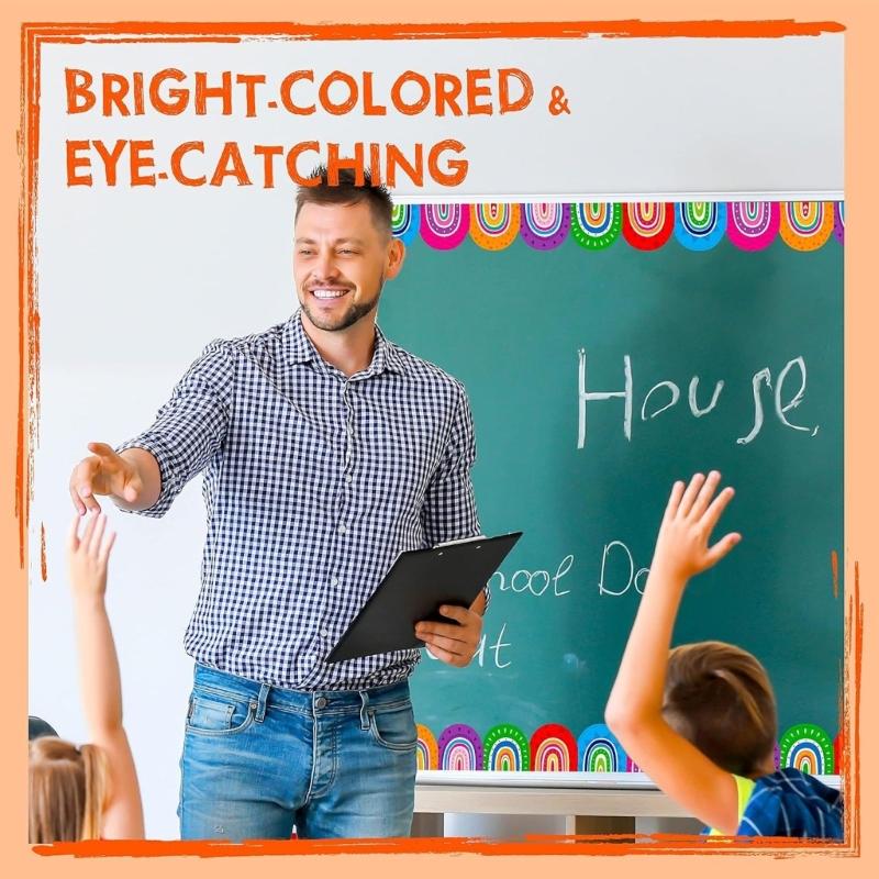 10m Colorful Bulletin Border Trim Lovely Bulletin Board Borders Border Sticker Bulletin Board Decorations for Classroom