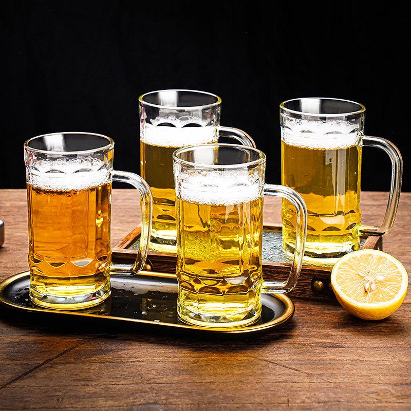 Qiwei Large Capacity Glass Beer Mug with Handle