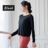 VeroMan Langarm Yoga Oberteil für Damen L, Frühling/Sommer, Weich, Fitness, Ballett, ppi-lstops7, Schwarz,