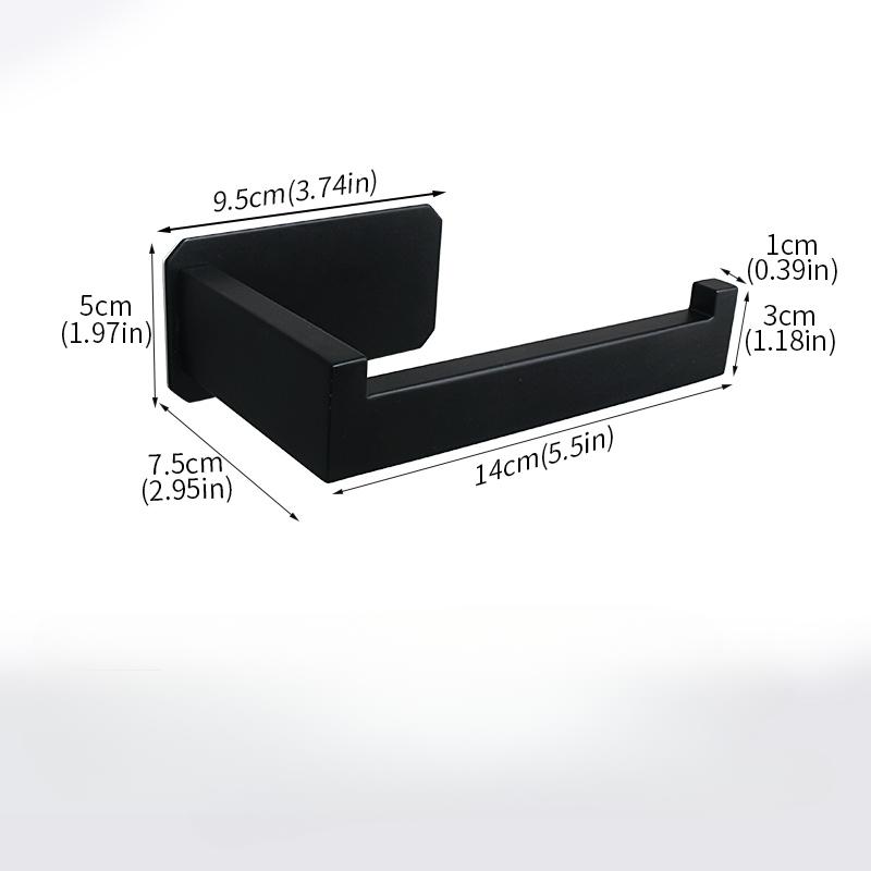 No-Drill Stainless Steel Wall-Mounted Square Tube Tissue Holder For The Bathroom Wall-Mounted Paper Roll Holder