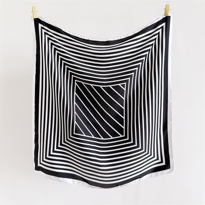 Korean version of simple simulation silk printing high-end shawl large square scarf sunscreen scarf travel scarf silk scarf headscarf