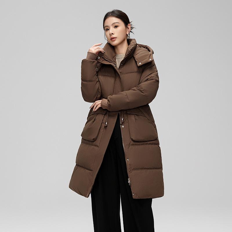 Waist Thin Down Cotton-padded Clothes Women's Medium and Long Winter Fashion Thickened Warm Cotton-padded Clothes Jacket Cotton-padded Jacket