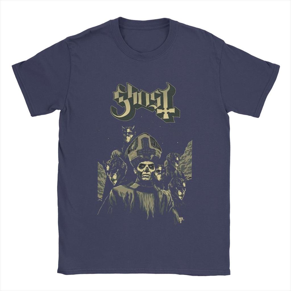 Ghost Band Men T Shirts Vintage Tee Shirt Short Sleeve Crew Neck T-Shirt Cotton Graphic Tops