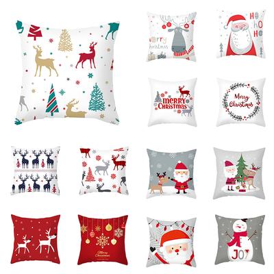 Merry Christmas Decorative Print Cushion Cover Home Living Room Sofa Decorative Square Pillow Cover 45 * 45cm