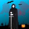 Grim Reaper Wizard Cloak: Black Magic Vampire Pirate Cape Costume
