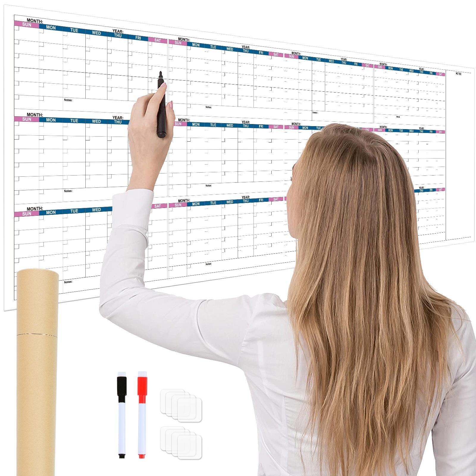 

Extra Thick Laminated Wall Calendar Planner - 12-Month Jan-Dec Large Wall Calendar with Weekly & Monthly View one size