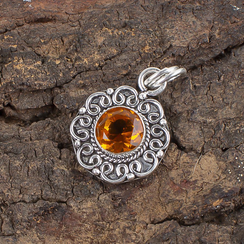Citrine Gemstone Jewelry, 925 Solid Sterling Silver Pendant, Charming Citrine Silver Jewelry, Handmade Pendant For Wedding Gift