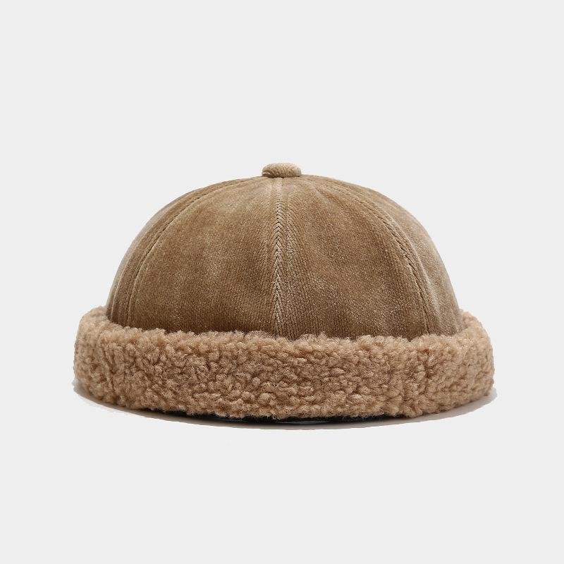 

2025 Autumn and Winter Polyester Warm Solid Docker Cap Brimless Hat Beanie Landlord Sailor Cap Men and Women One Size