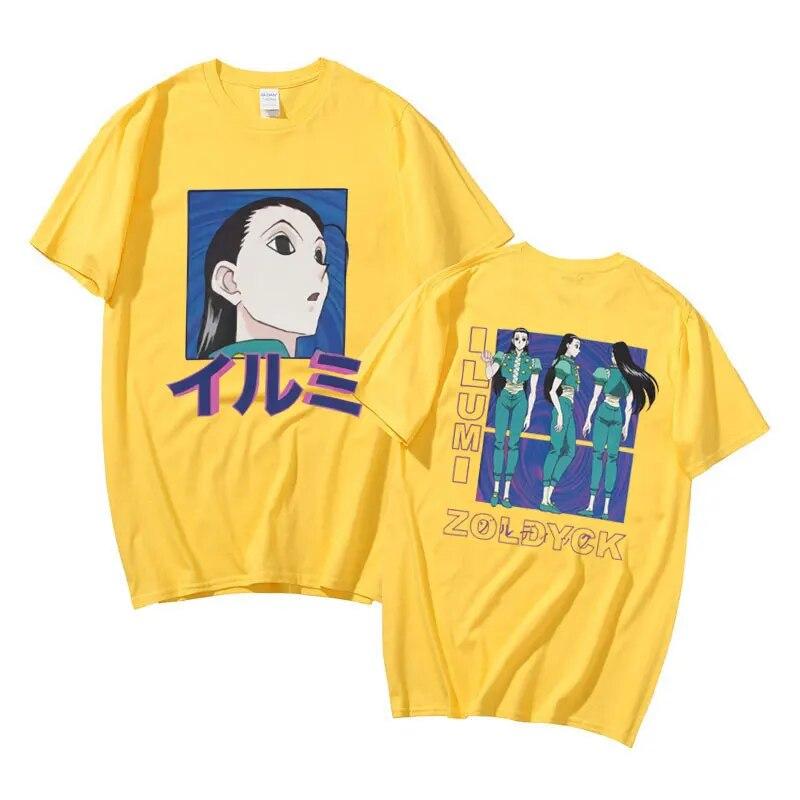 90s Anime Hunter X Hunter Double Sided Print Tshirt Unisexga Unisex Women Fashion Oversized T-shirts Illumi Zoldyck Graphic T Shirt