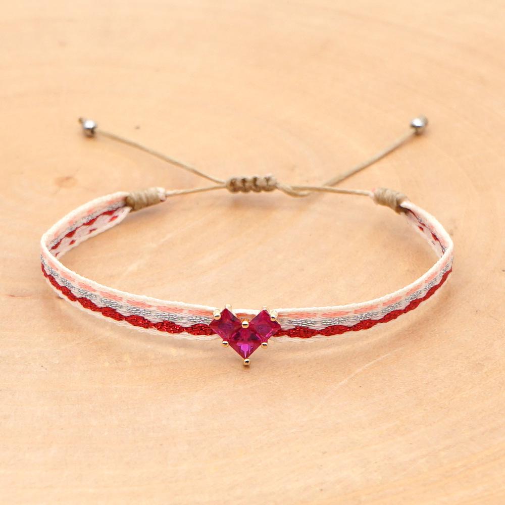 Retro Pattern Bohemian Spanish Court Hand-Woven Bracelet with Micro-Inlay