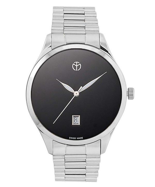 

Мужские часы Mathey-Tissot Urban Metal с черным циферблатом, кварцевые H411MNM чёрный