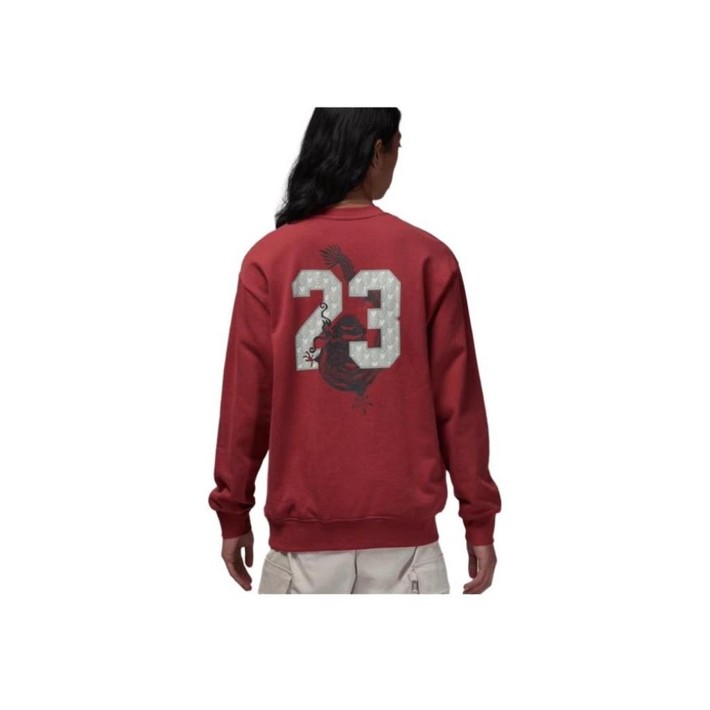 Jordan CNY Fleece Crewneck Sweatshirt Cinnabar Red Men's FZ6437-617