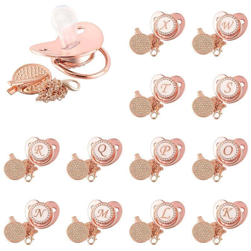 Stunning Crystal Rhinestone Baby Soothers And Pacifier Clips Bpa-free Silicone