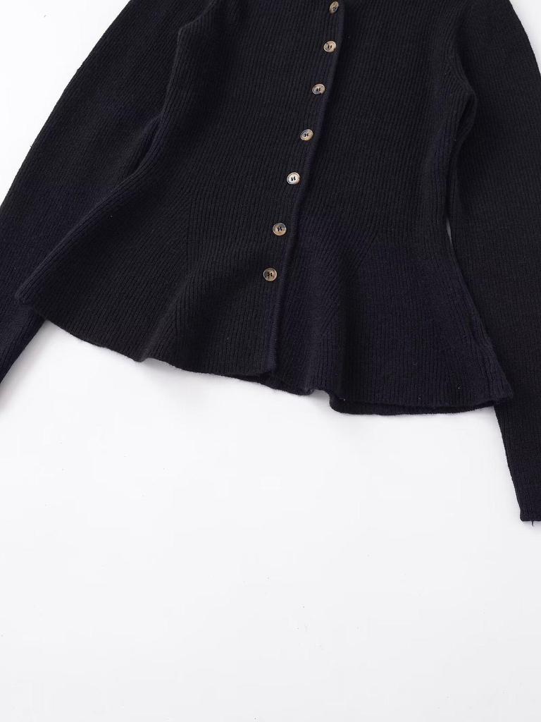 European & American Women's Fashion Casual Ribbed Knit Skirt and Cardigan Set