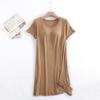 Modal With Chest Pads, Short-Sleeved Nightdresses, Pajamas, No Bras, Thin Plus-Size Ruffled Dresses, Women'S Summer Loungewear