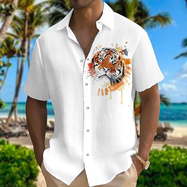 Neues Sommer Papagei 3D Gedrucktes Top Herren Hawaii Strandhemd Outdoor Party Herren Atmungsaktiv Kurzarm Street Socialwear