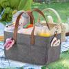 Felt Storage Bins Large Portable Market Basket With Shoulder Strap Home & Kitchen Organization For Foraging Food Family Picnic