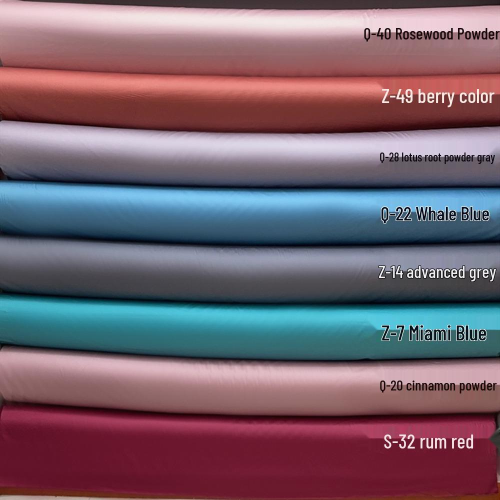 50S Pure Cotton Sateen Solid Color Brocade Fabric Duvet Cover & Bed Sheet Hotel Collection