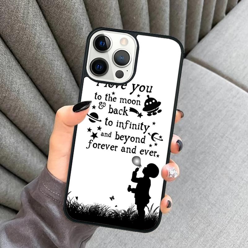I Love You To The Moon And Back Phone Case For iPhone 17 Air 16 16e 15 13 14 Pro Max 11 12 Plus 2022 MAX Shell Cover