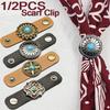 Vintage PU Leer Sjaal Gesp Sjaal Clips Zijde Ring Nekdecoratie Schuifsluiting Bevestigingslus Veelzijdige Decoratie Nekwear Accessoires