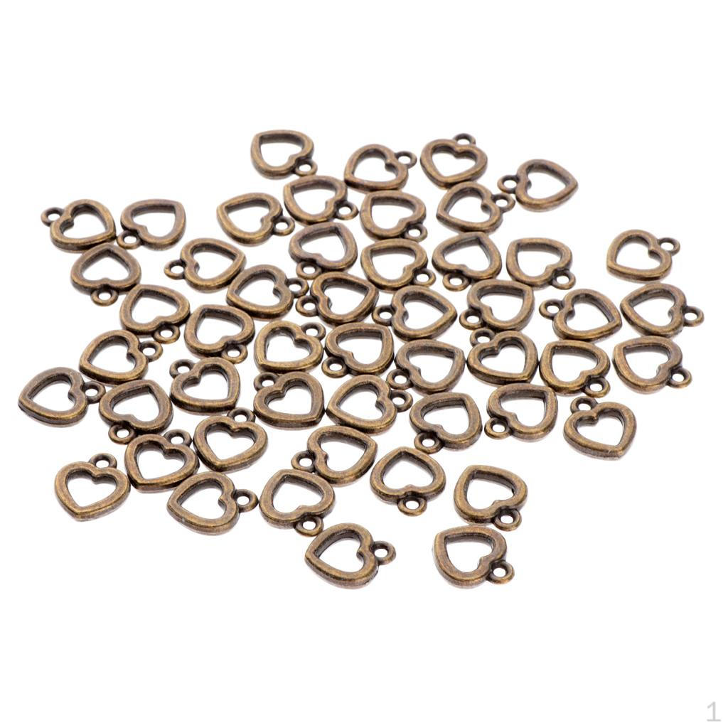 

50pcs for Earring Pendant Hollow Heart mm Antique Cyan