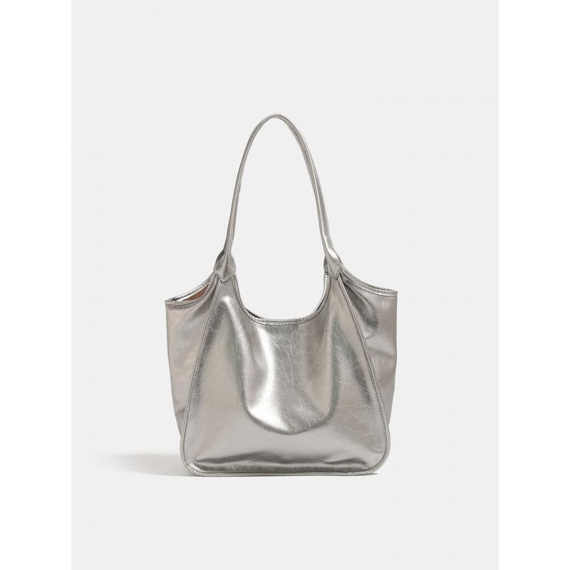 Premium Niche Design Silver Tote Bag Women's 2025 New Large-capacity Commuter Shoulder Portable Underarm Bag