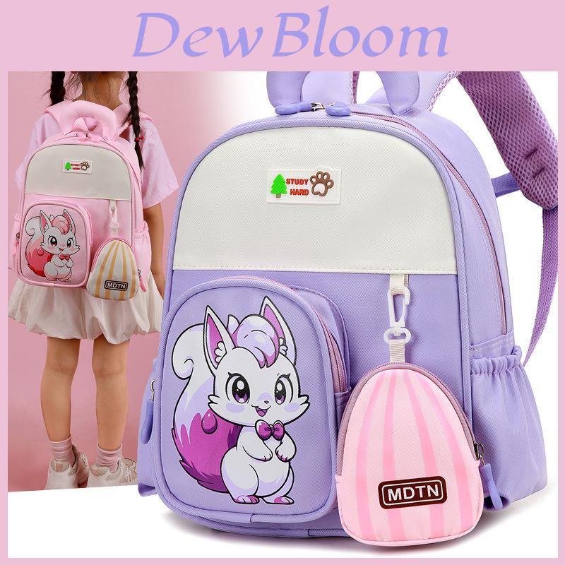Cute Cartoon Girl Kids Backpack With Oxford Fabric For School Education And Adjustable Arched Shoulder Straps