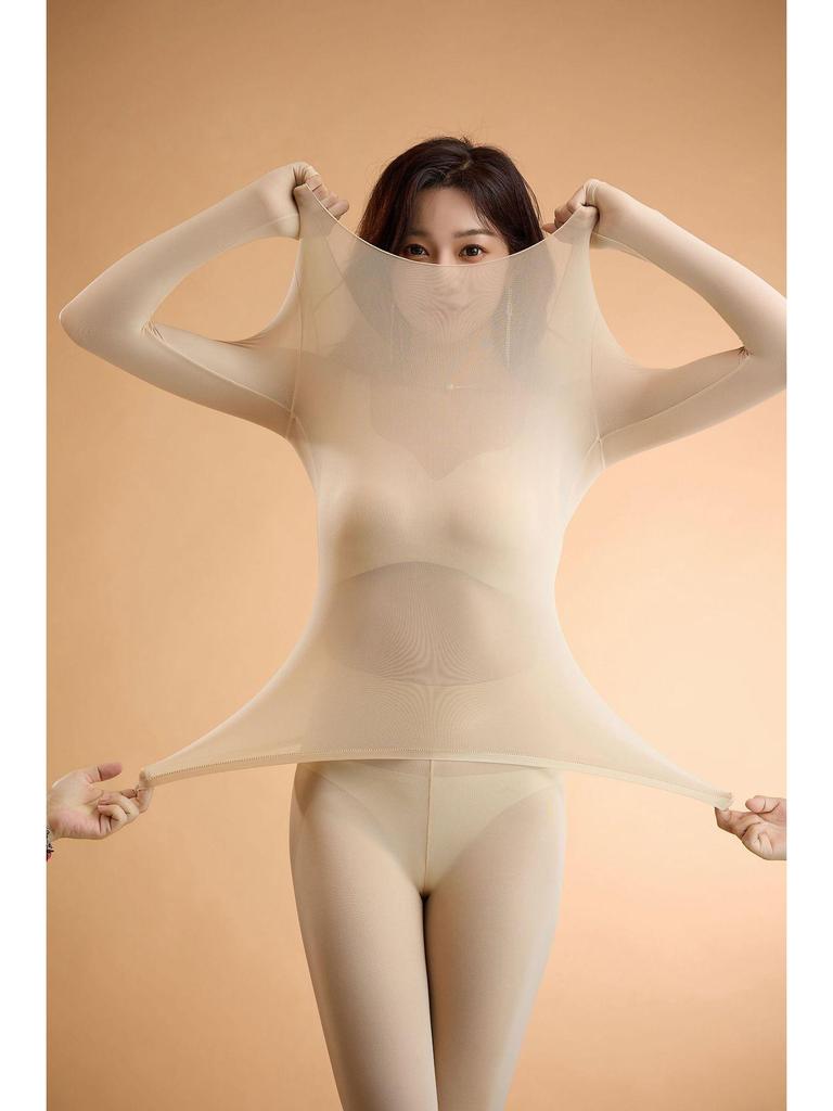 High-Elasticity Moisturizing Tummy-Control Ultra-Thin Warm Autumn/Winter Women's Underwear Top