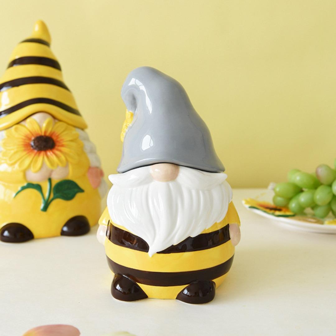 Пружинная герметичная банка пчела эльф милая банка керамическая креативная рельефная банка для хранения ценных вещей