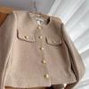 Fall Spring Women Cardigan Coat Single Breasted Long Sleeve Solid Color Loose OL Commuting Style Dating Shopping Jacket
