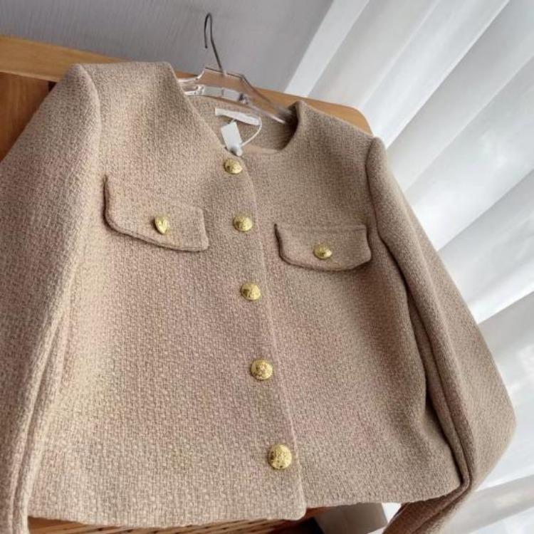Fall Spring Women Cardigan Coat Single Breasted Long Sleeve Solid Color Loose OL Commuting Style Dating Shopping Jacket
