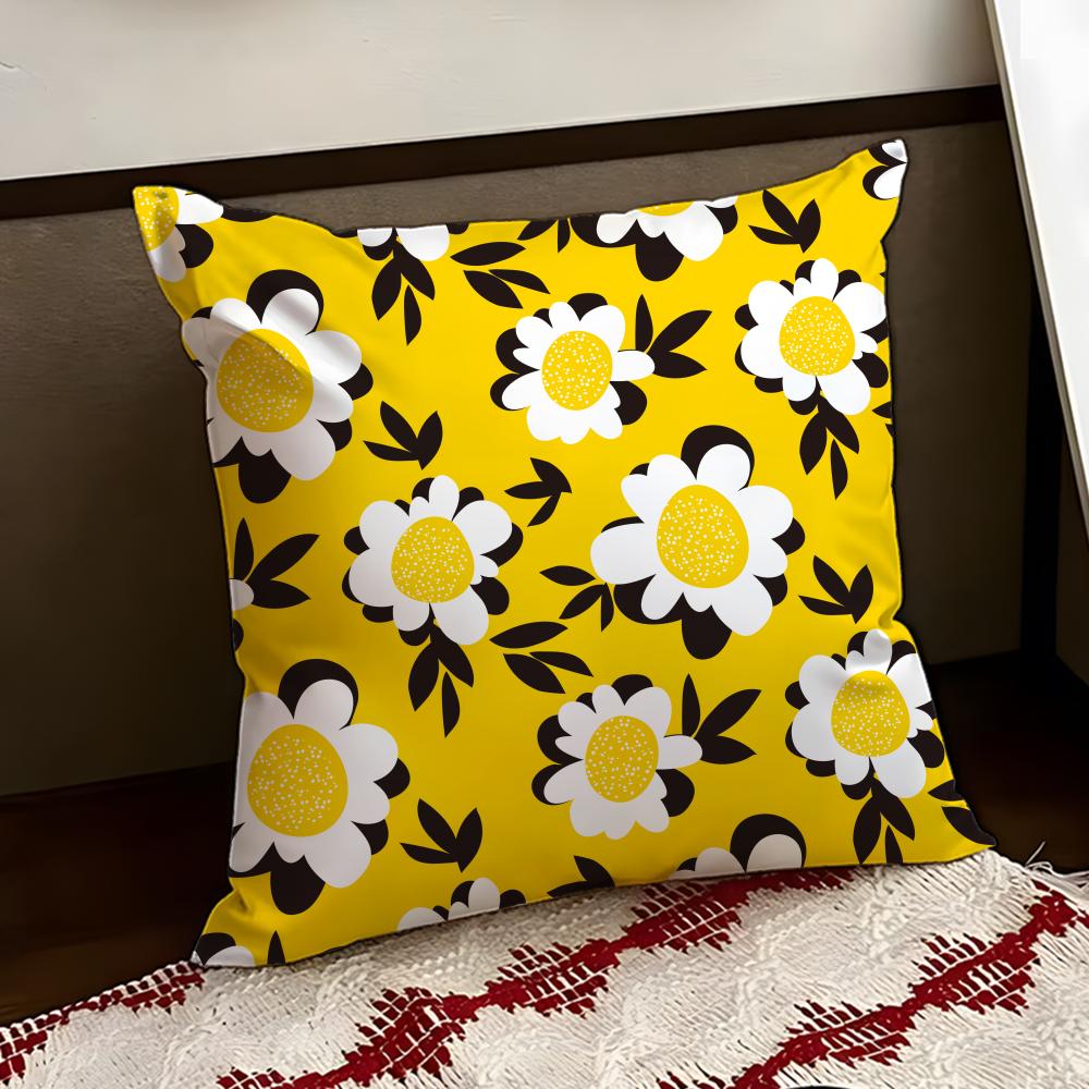 Spring and Summer Floral Cushion Cover Reversible Soft Durable Pillow Cover Home  Car MultiScene Use for Daily Comfort