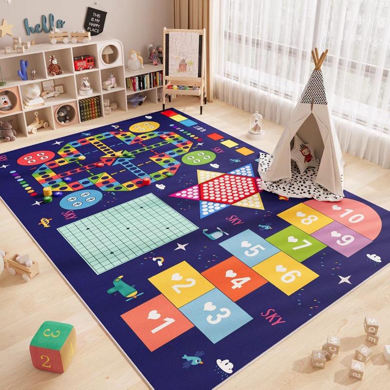 Cartoon Playroom Baby Crawl Car Traffic Children's Carpet Mat Home Decor Crystal Velvet Living Room Bedroom Floor Mat